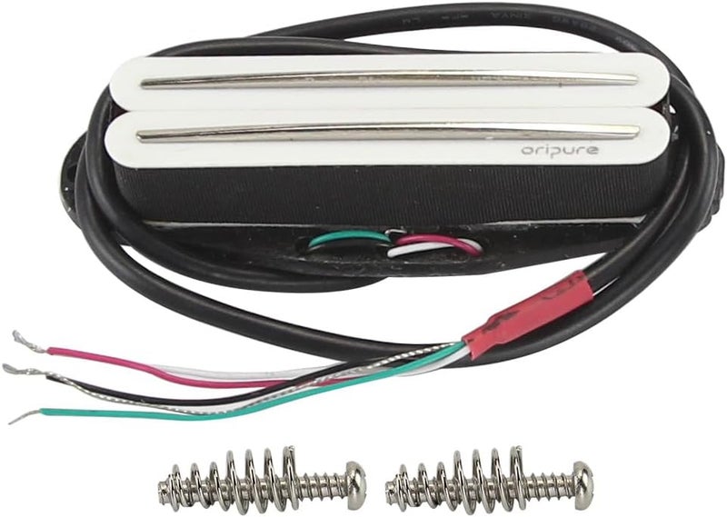OriPure Hot Dual Rail Pickups Alnico5 Single-Coil-Sized Humbucker 15-16K Fit ST/SQ Style Electric Guitar, White - Image 1